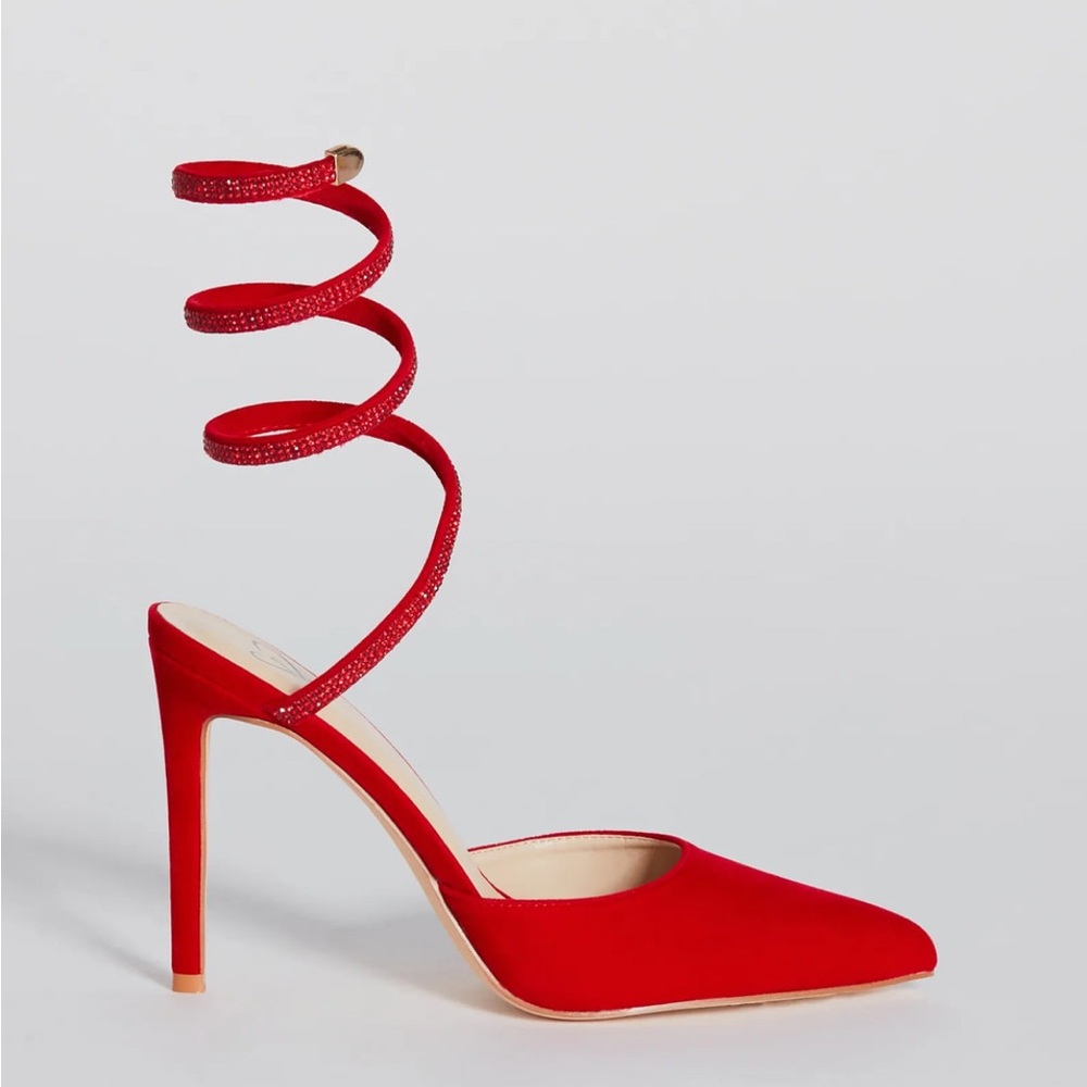 Windsor Vibrant Red Strappy Heels - Picture 4 of 6